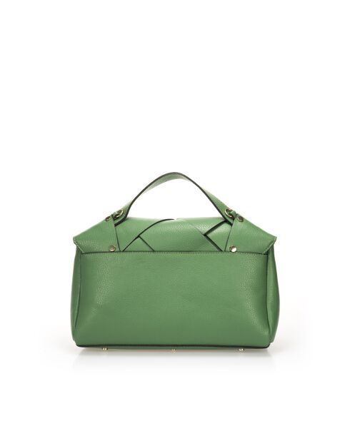 1119 grüne Lederhandtasche - 30 x 12 x 23 cm