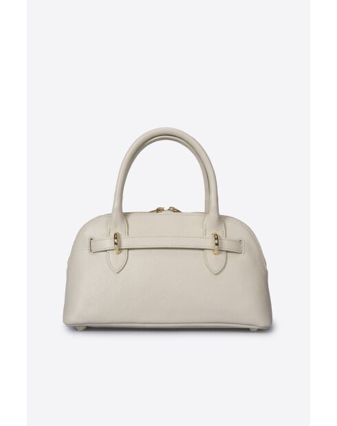 Beige leren handtas Celia - 29 x 8 x 16 cm