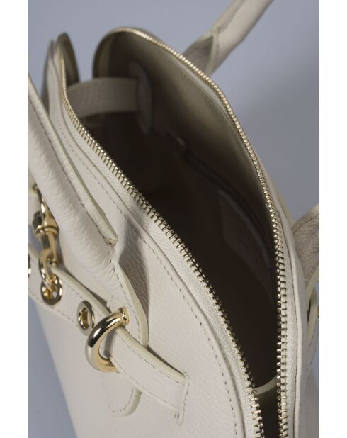 Beige leren handtas Celia - 29 x 8 x 16 cm