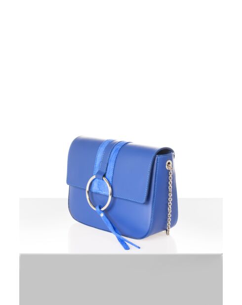Bellora blaue Lederhandtasche - 24 x 9 x 18 cm
