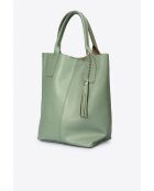 Petra 5159 Mintfarbene Lederhandtasche - 28 x 17 x 36 cm