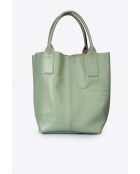 Petra 5159 Mintfarbene Lederhandtasche - 28 x 17 x 36 cm