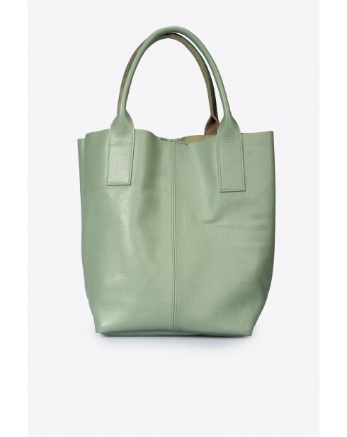 Petra 5159 Mintfarbene Lederhandtasche - 28 x 17 x 36 cm