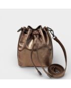 Kr16026 Beuteltasche aus silbernem Leder - 20 x 10 x 33 cm