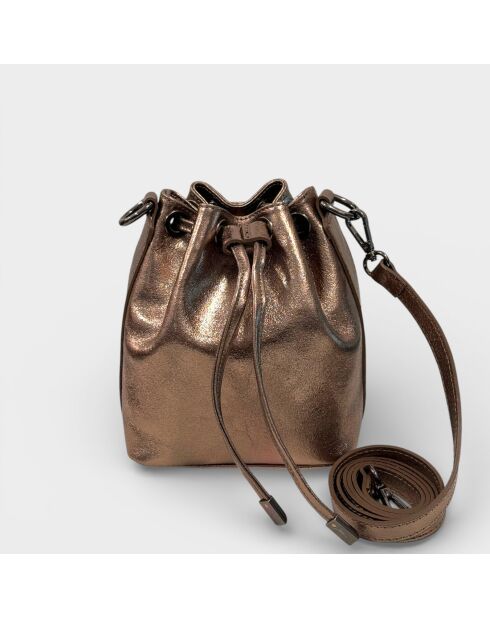 Kr16026 Beuteltasche aus silbernem Leder - 20 x 10 x 33 cm