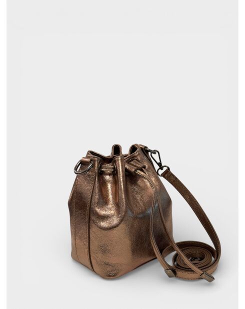 Kr16026 Beuteltasche aus silbernem Leder - 20 x 10 x 33 cm
