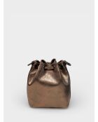 Kr16026 Beuteltasche aus silbernem Leder - 20 x 10 x 33 cm