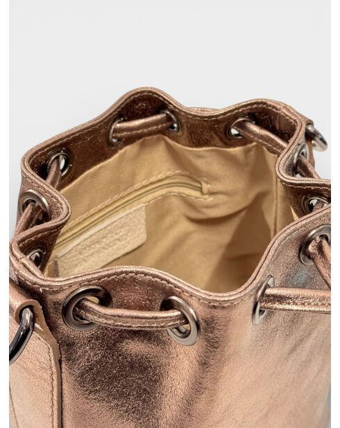 Kr16026 Beuteltasche aus silbernem Leder - 20 x 10 x 33 cm