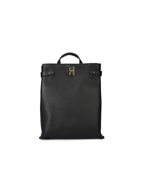 Zaino Teo in pelle nera - 16 x 29 cm