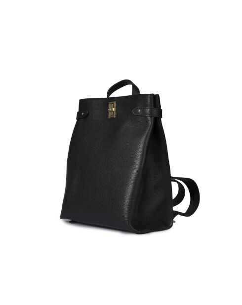 Zaino Teo in pelle nera - 16 x 29 cm