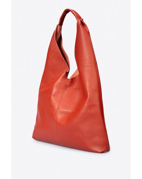 Quinn rote Schultertasche aus Leder - 40 x 5 x 32 cm