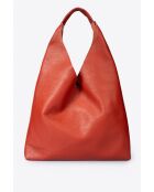 Quinn rote Schultertasche aus Leder - 40 x 5 x 32 cm