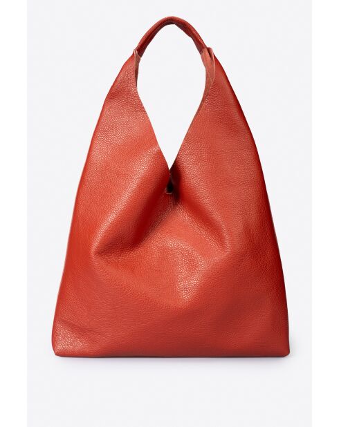 Quinn rote Schultertasche aus Leder - 40 x 5 x 32 cm