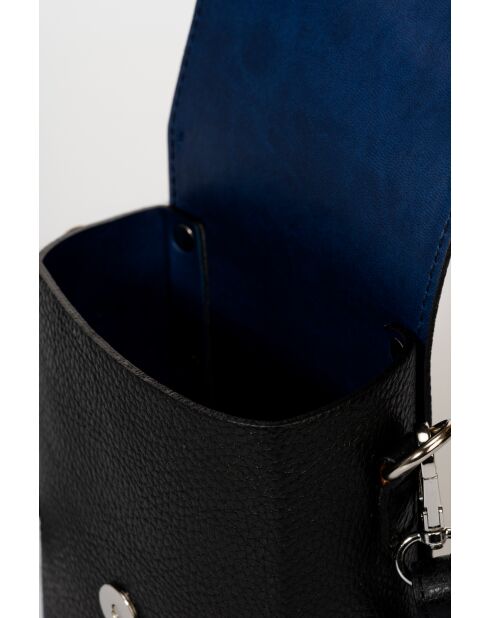 Schwarzer Schulterriemen aus Solvyn-Leder - 12 x 6 x 17 cm