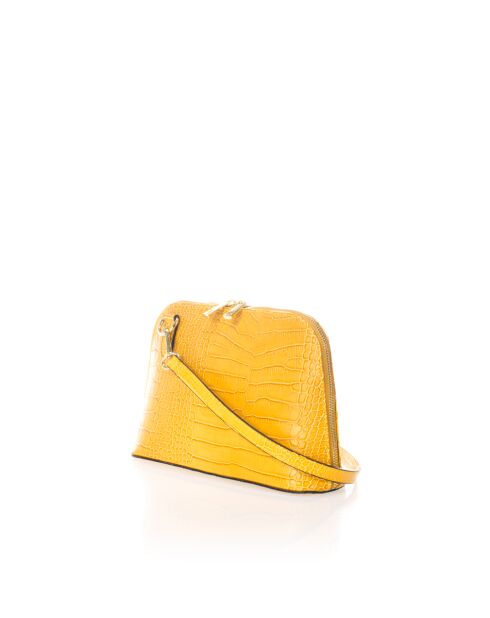 1589 tracolla in pelle gialla - 16 x 8 x 17 cm