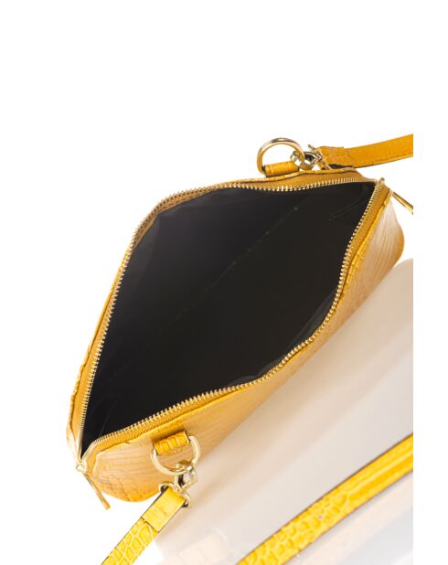1589 tracolla in pelle gialla - 16 x 8 x 17 cm