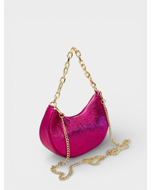 4015 Handtasche aus fuchsiafarbenem Leder - 23 x 9,5 x 12 cm