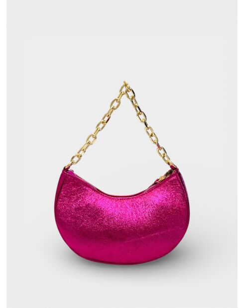 4015 Handtasche aus fuchsiafarbenem Leder - 23 x 9,5 x 12 cm