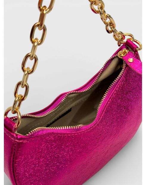 4015 Handtasche aus fuchsiafarbenem Leder - 23 x 9,5 x 12 cm