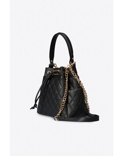 Edina Small Handtasche aus schwarzem Leder - 21 x 13 x 20 cm
