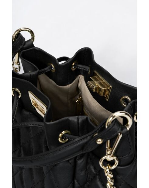 Edina Small Handtasche aus schwarzem Leder - 21 x 13 x 20 cm