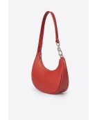 5561 rode leren handtas - 24 x 10 x 14 cm