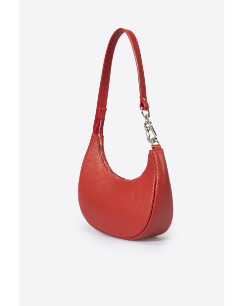 5561 rode leren handtas - 24 x 10 x 14 cm