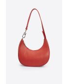 5561 rode leren handtas - 24 x 10 x 14 cm