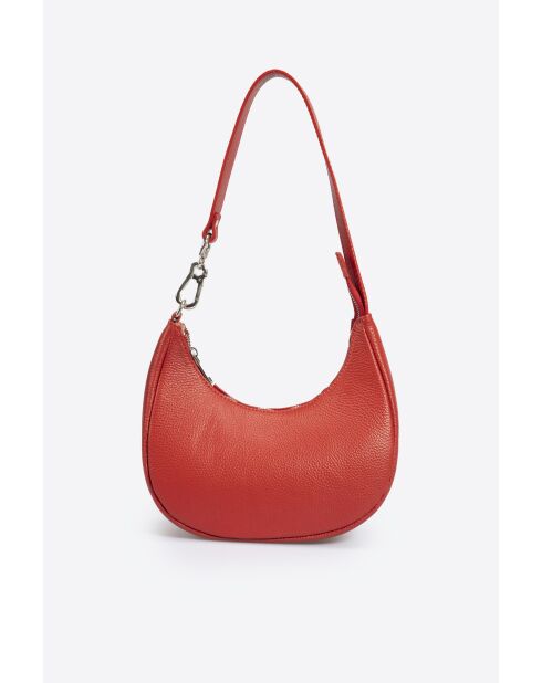 5561 rode leren handtas - 24 x 10 x 14 cm