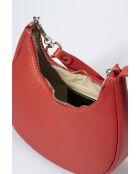 5561 rode leren handtas - 24 x 10 x 14 cm