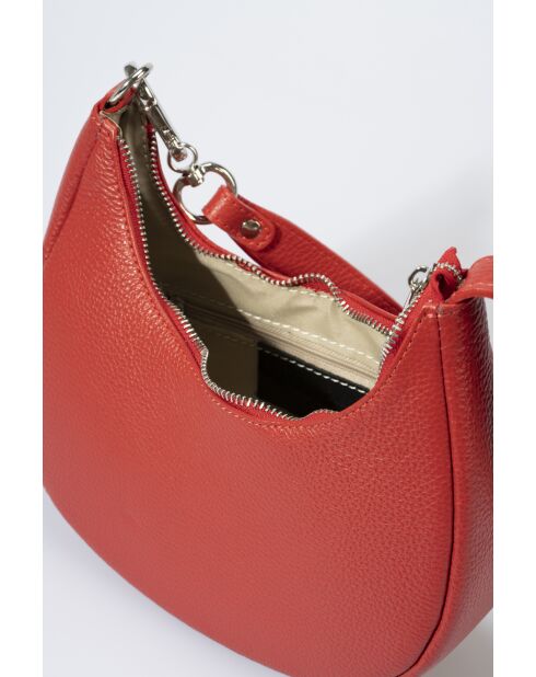 5561 rode leren handtas - 24 x 10 x 14 cm