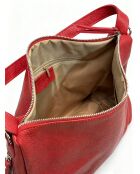 4235 rode leren handtas - 34 x 11 x 28 cm