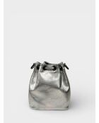 Kr16026 D10 Beuteltasche aus silberfarbenem Leder - 20 x 10 x 33 cm