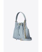 Edina Small Celeste leren handtas - 21 x 13 x 20 cm