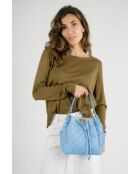 Edina Small Celeste leren handtas - 21 x 13 x 20 cm