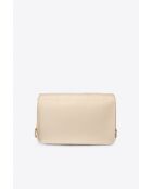 Schultergurt aus taubenbeigem Leder - 19 x 3 x 13 cm