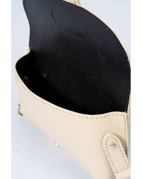 Schultergurt aus taubenbeigem Leder - 19 x 3 x 13 cm