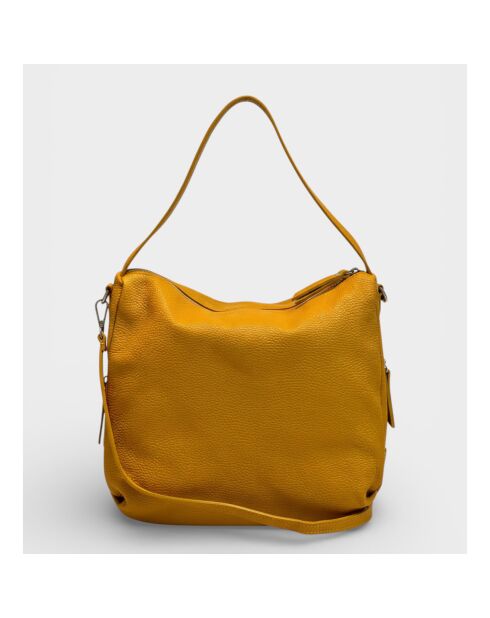 Borsa a mano 4235 in pelle senape - 34 x 11 x 28 cm
