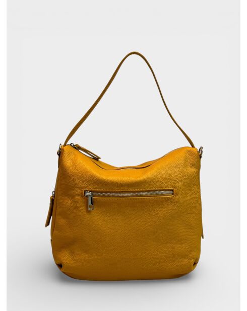 Borsa a mano 4235 in pelle senape - 34 x 11 x 28 cm