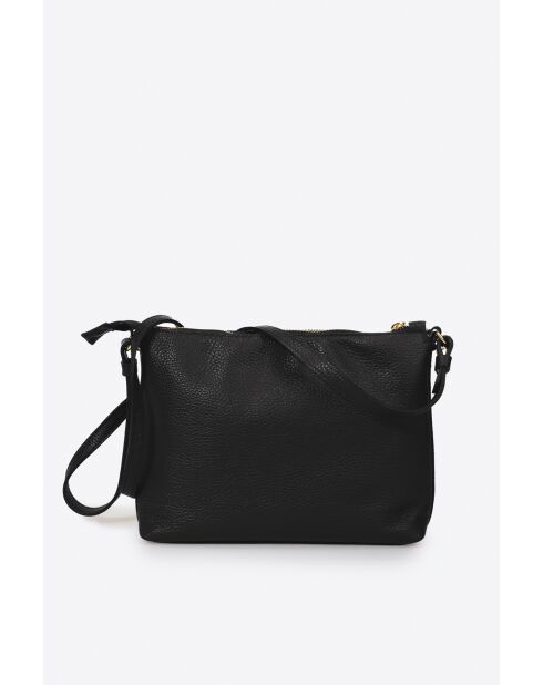 3116 Schulterriemen aus schwarzem Leder - 26 x 6 x 19 cm