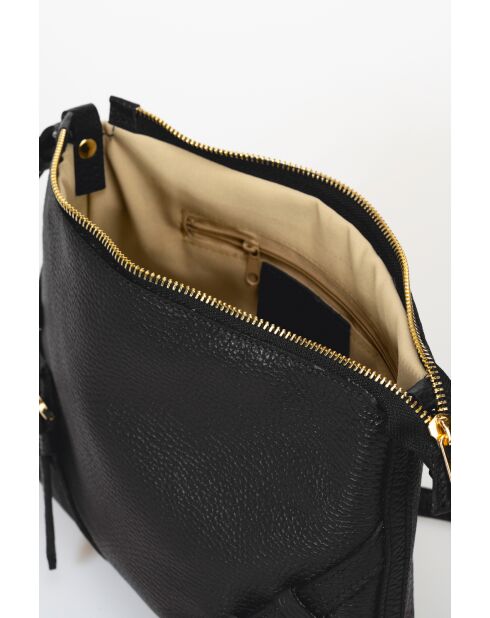3116 Schulterriemen aus schwarzem Leder - 26 x 6 x 19 cm