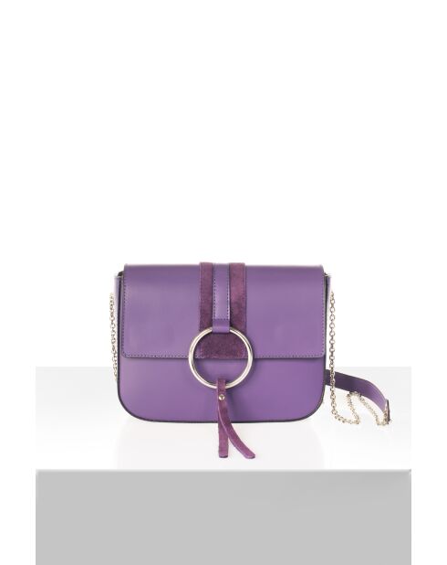Borsa Bellora in pelle viola - 24 x 9 x 18 cm