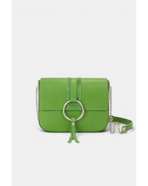 Bellora grüne Lederhandtasche - 24 x 9 x 18 cm