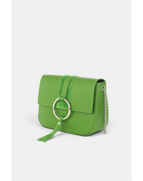 Bellora grüne Lederhandtasche - 24 x 9 x 18 cm