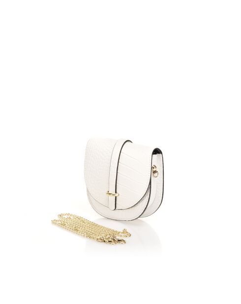 Bandoulière en cuir Luneth blanche - 16 x 4 x 15 cm