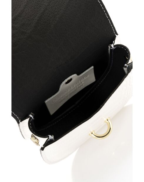 Bandoulière en cuir Luneth blanche - 16 x 4 x 15 cm