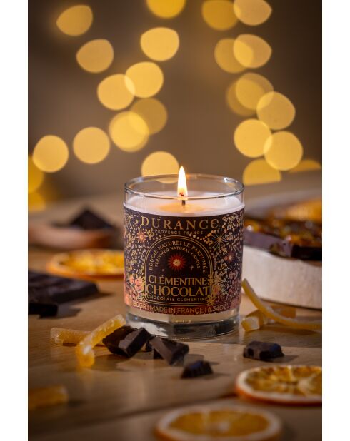 Bougie Naturelle Parfumée Clémentine Chocolat Noël - 180g