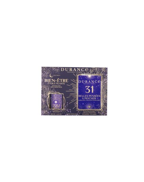 Coffret Bougie Etoile Filante + Cartes de voeux blanc/bleu