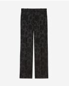 Pantalon de costume taille haute en jacquard black