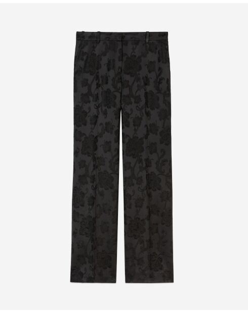 Pantalon de costume taille haute en jacquard black